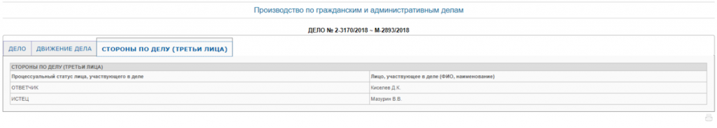 Скриншот с сайта Королевского суда Московской области
